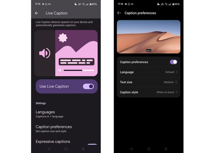 android live caption субтитры