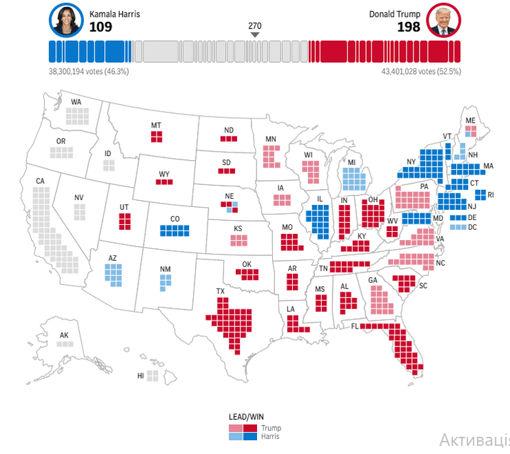 Интерактивная карта от Associated Press