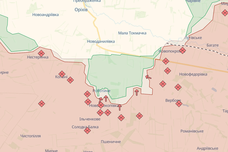 Ореховское направление, карта