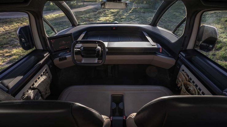 Салон Canoo American Bulldog, пикап Canoo, электромобиль Canoo