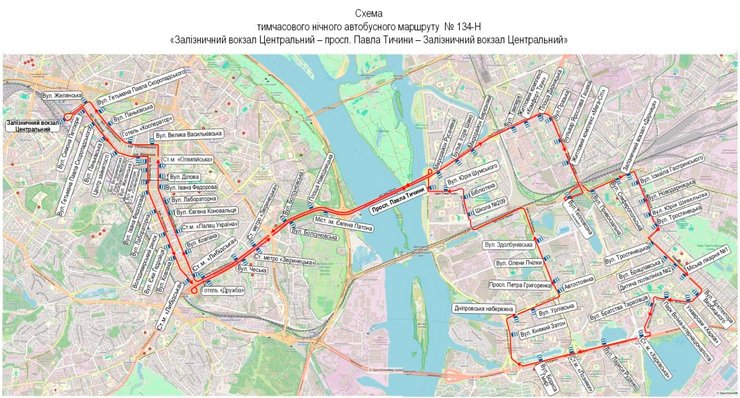 У Києві 10 вересня починають курсувати чотири тимчасові нічні автобусні маршрути