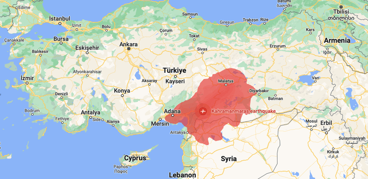 Район епіцентру землетрусу в Туреччині