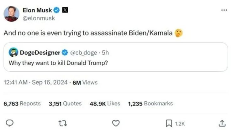 Пост Ілона Маска, фото