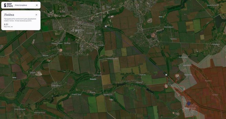 Бои на Донбассе, Покровск, Новогродовка, 27 августа, карта