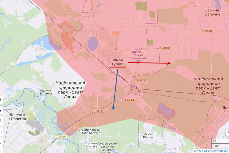бои за лиман, наступление вс рф