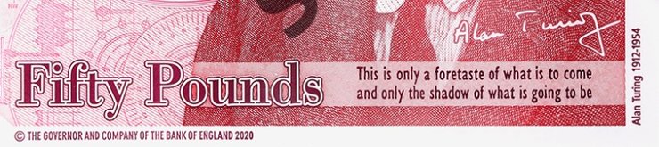 Подпись и цитата Алана Тьюринга