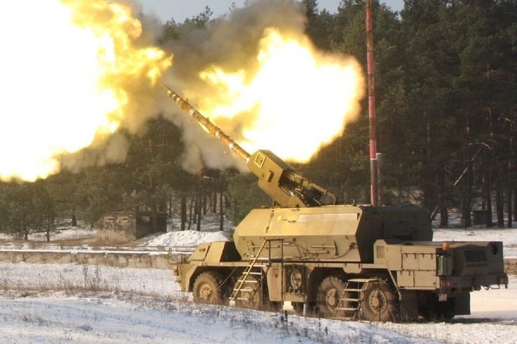 САУ Zuzana на шасси Tatra 815 8×8, САУ Zuzana вид сбоку, САУ Zuzana внешность