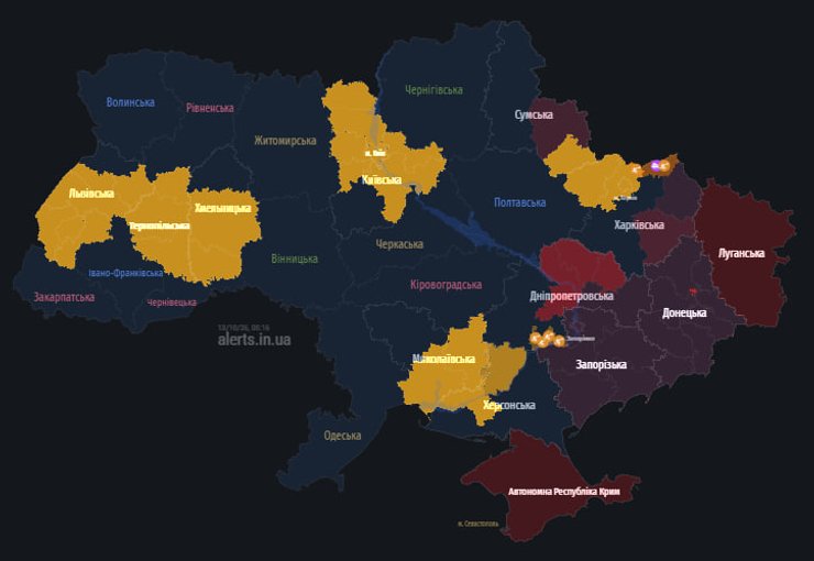 карта повітряних тривог
