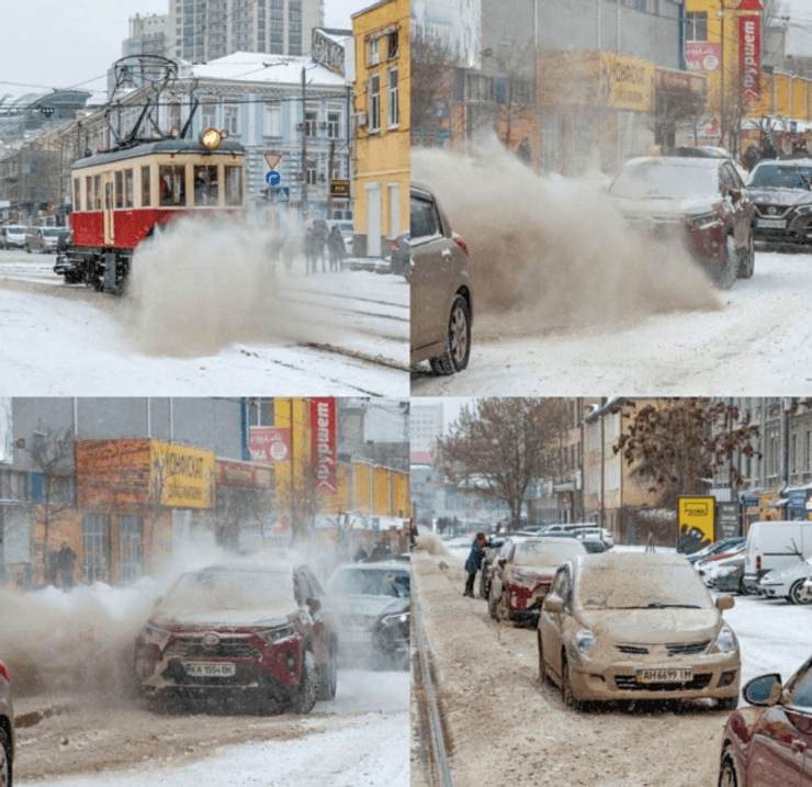 снегоуборка, трамвай, киев, уборка снега, снегопад, непогода