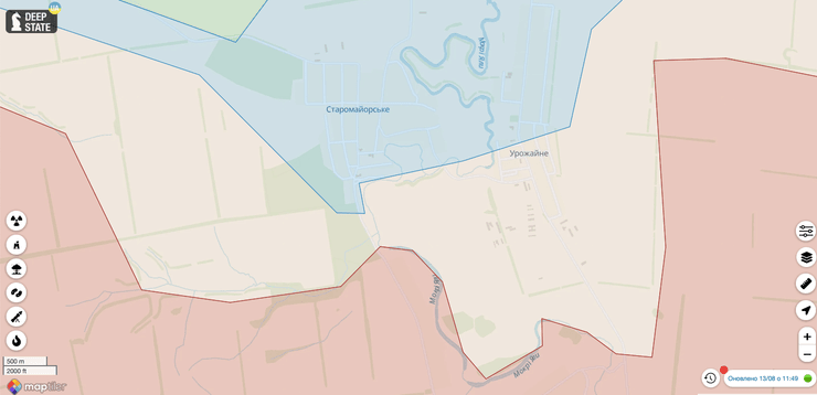 Урожайное на карте