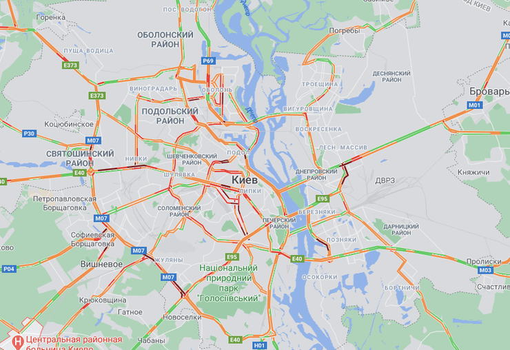 пробка, снегопад, киев, автомобили, движение, транспорт, непогода в киеве февраль 2021, карта