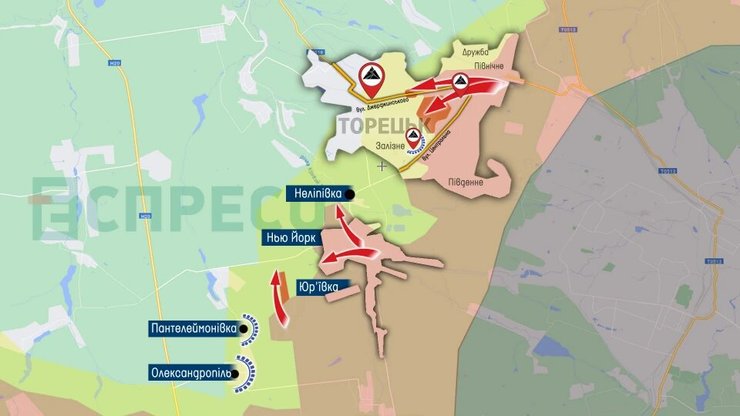 Карта боїв на Торецькому напрямку (Еспресо)