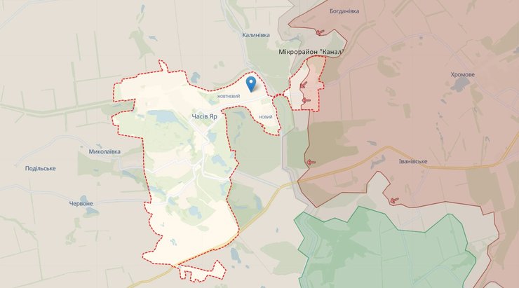 Бої за Часів Яр, мікрорайон Канал, карта, 10 червня