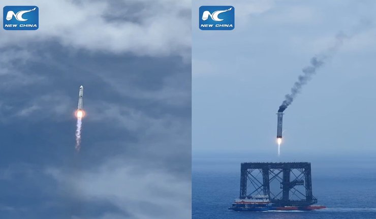 Китай впервые успешно посадил ракету после запуска в космос
