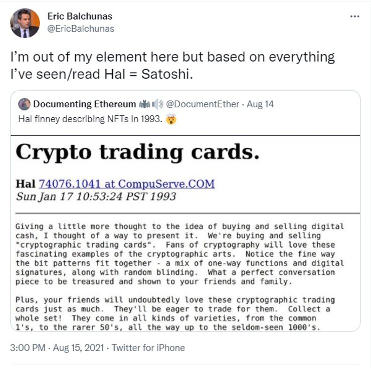 хэл винни, творец биткоина