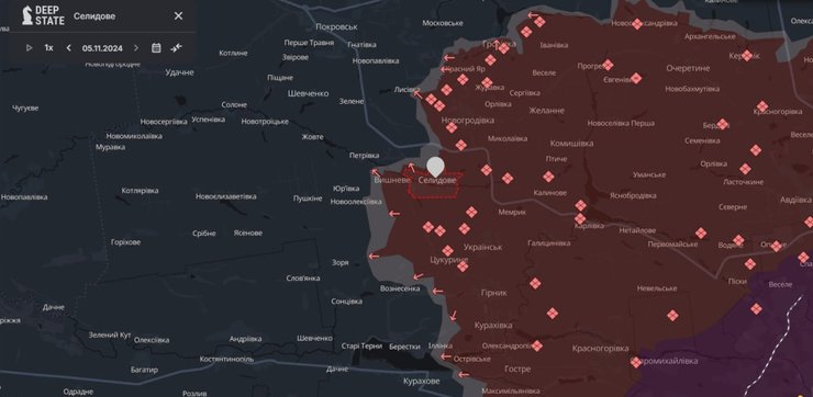 Карта боев на Покровском направлении