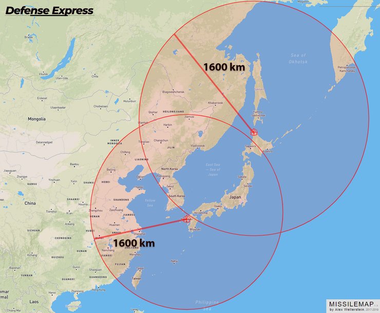 Радіус ураження американських ракетних систем