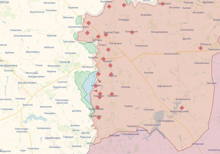 бахмут карта