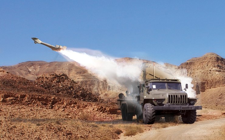 Запуск дрона Harop