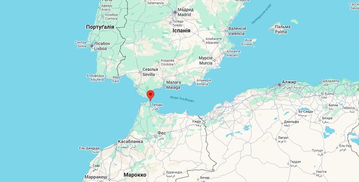Сеута, Іспанія, ексклав Марокко, карта