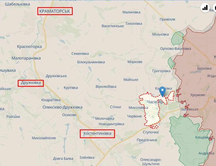 Битва за Часів Яр, Часів Яр 3 квітня, Бахмут 3 квітня, бої Часів Яр