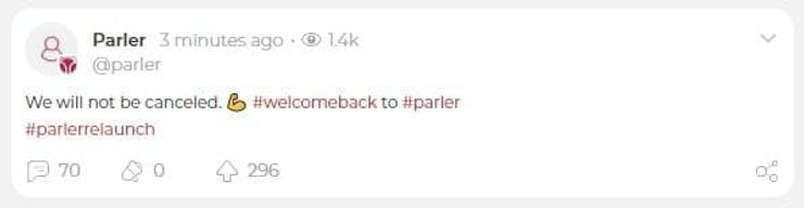 parler, перезапуск соцмережі