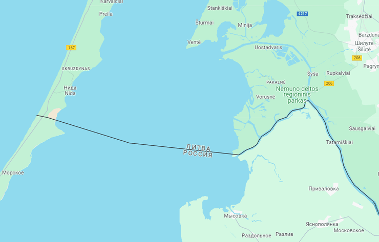 Куршська коса, карта