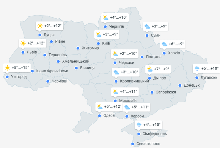 погода украина 18 октября