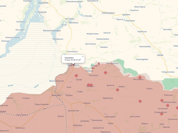 лінія фронту Запорізька область