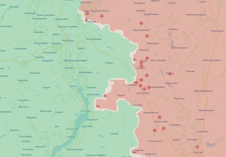 Карта бойових дій Куп'янськ