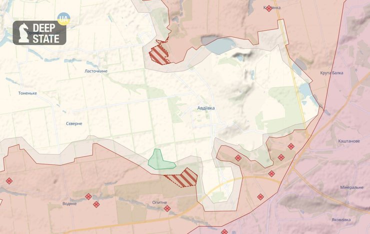 Авдіївка, війна, Україна, ЗС РФ, карта