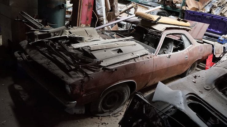 1970 Plymouth cuda, Dodge Challenger, заброшенные авто