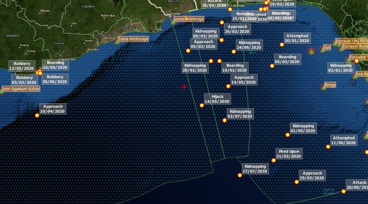 Информация о захвате и нападениях на рыболовецкие суда в Гвинейском заливе