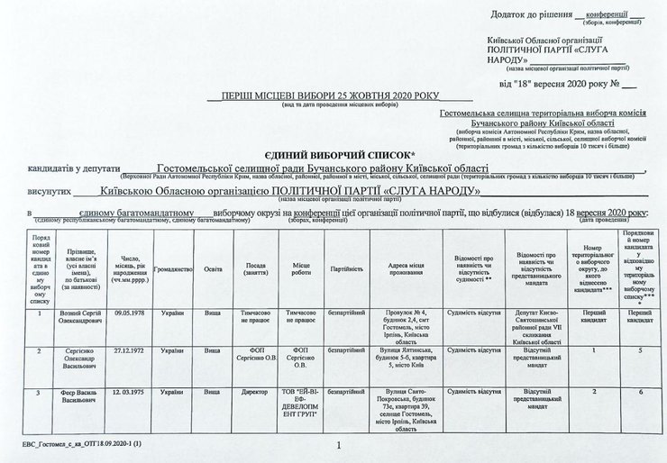 слуга народа, местные выборы, гостомельская отг