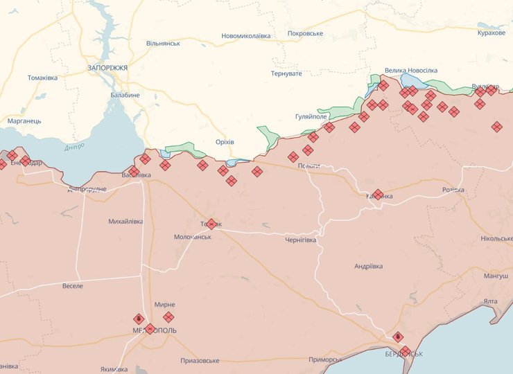 карта южный фронт