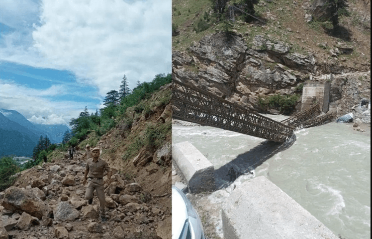 горный обвал, индия, фото