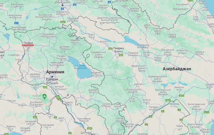 Гюмри, карта