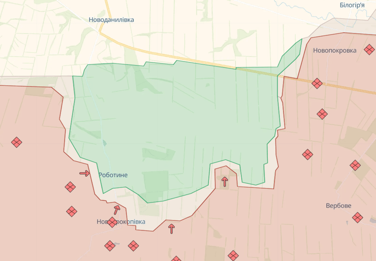 Ситуація на Запорізькому напрямку. Фото DeepStateMap