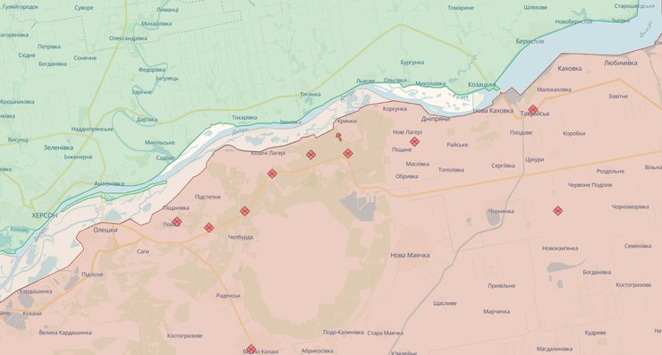 карта Херсонское направление