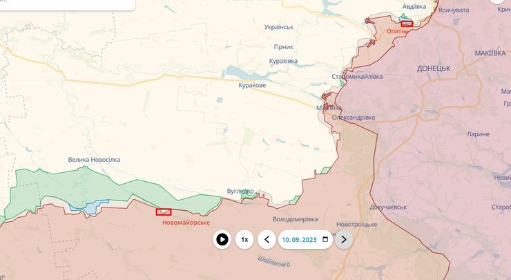 Ситуація міє Опитним та Новомайорськом станом на 11 вересня 2023 року