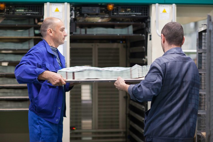 Работники печатают гривну