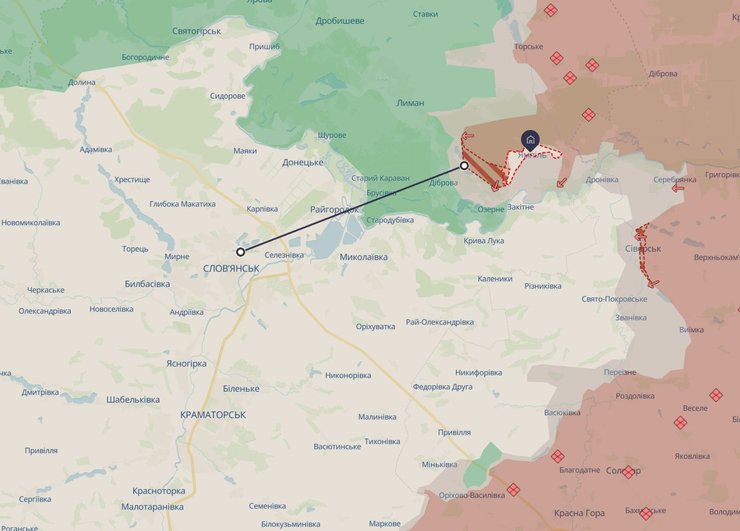карта боев Славянск