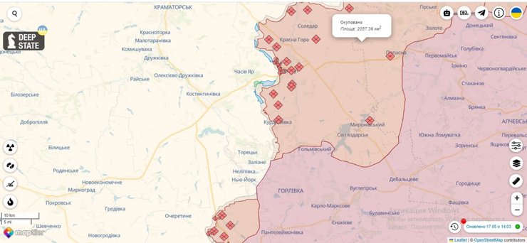 Deep State map карта боев по состоянию на 17 мая 2023 года