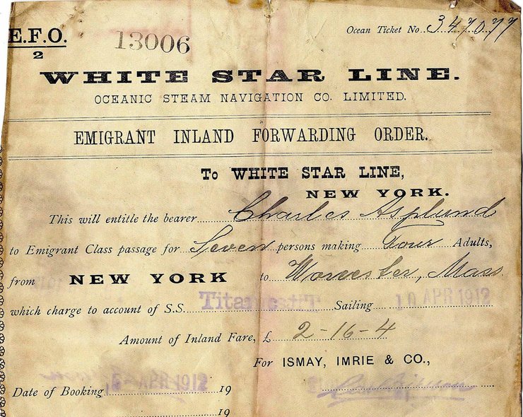 катастрофа титаника, билет на титаник, айсберг