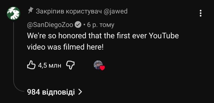 Самый популярный комментарий на YouTube San Diego Zoo
