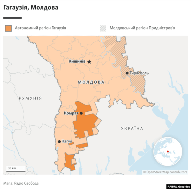 Гагаузия на карте