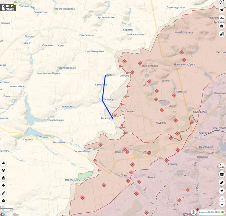 оборона ВСУ, наступление ссс рф, карта боев на авдеевском направлении