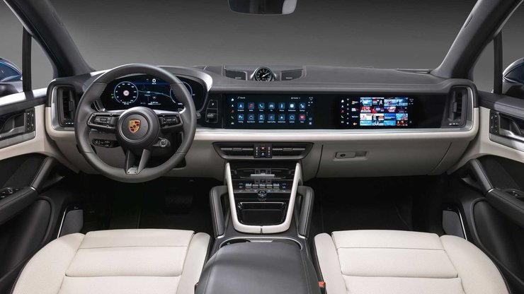Porsche Cayenne 2023, салон porsche cayenne, Porsche Cayenne, новый Porsche Cayenne, кроссовер Porsche Cayenne