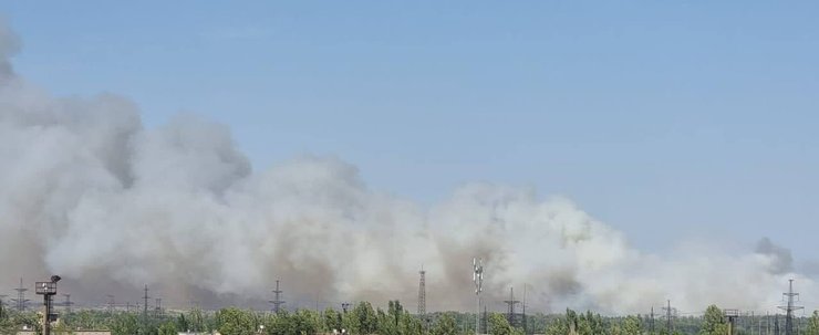 Энергодар, пожар, лес, гуманитарная катастрофа, война в украине, вс рф, российская оккупация