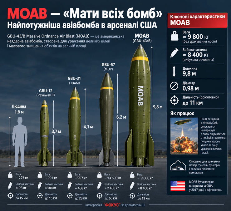 "мать всех бомб" США Сведения о "Матери всех бомб" (MOAB)